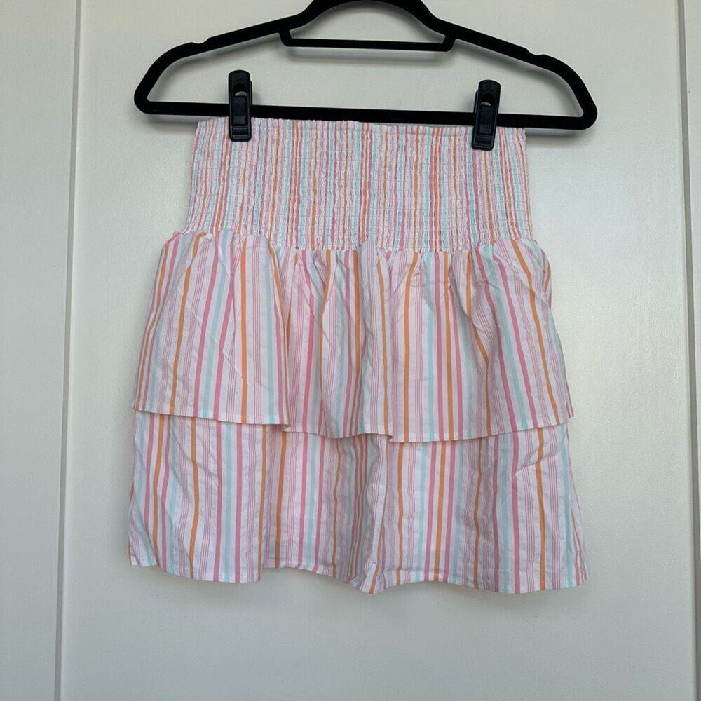 Vineyard Vines Pink and Orange Striped Mini Skirt